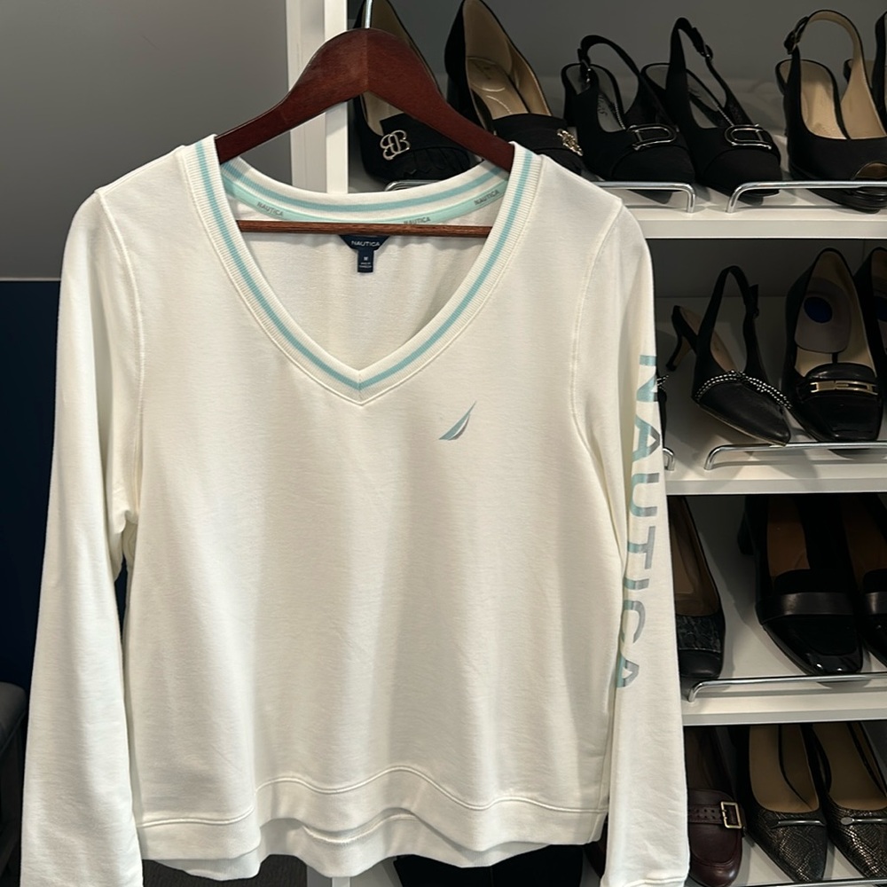 Nautica V-Neck White Top